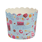 Scalloped Blue Birthday Baking Cups, Pack of 20