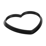 Silikomart Black Perforated Tarte Ring Amore, 205mm x 190mm x 20mm H