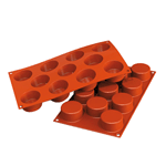 Silikomart Flexible Silicone Non-Stick Cylinder Bakeware Mold 1.86 Oz, 1.96" Dia. x 1.06" Deep, 11 Cavities