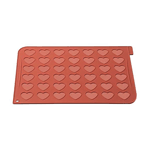 Silikomart Heart Macaroon Silicone Baking Sheet, Each Heart Cavity 1.53" x 1.37"; 42 Cavities