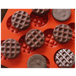 Silikomart Silicone Bake Mold Waffle Shape .39 Oz, 1.5" Dia x .47"H, 18 Cavities