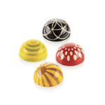 Silikomart Sphere Tritan Chocolate Mold with Chocolate Stamps, 24 Cavities