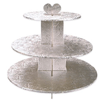 Silver Foil Covered 3-Tier Cupcake Stand