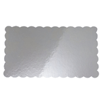 Silver Scalloped Log Cake Boards 6.5