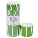 Simply Baked Green Vertical Large Paper Baking Cup, 5 oz Capacity 2.5" Dia. x 2.25" High, Pack of 20