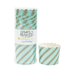 Simply Baked Mint Gold Leaf Large Baking Cup, 5 oz. Capacity, 2-3/8" Dia. x 2-1/8" High, Pack of 20