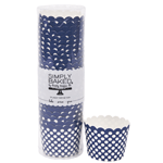 Simply Baked Navy Dot Small Paper Baking Cup, 3 oz. Capacity, 2" Dia. x 1.75" High, Pack of 25