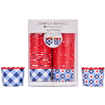 Simply Baked Patriotic Gingham Large Baking Cups, Pack of 50