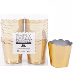 Simply Baked Petite Paper Baking Cup, Gold Metallic, 2 oz. Capacity, 2" Dia. x 1.75" High, Pack of 20