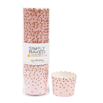 Simply Baked Pink Gold Dots Small Baking Cup, 3 Oz. Capacity, 1-7/8" Dia. x 1-5/8" High, Pack of 25