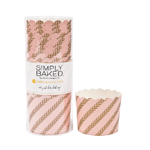 Simply Baked Pink Gold Leaf Large Baking Cup, 5 oz. Capacity, 2-3/8" Dia. x 2-1/8" High, Pack of 20