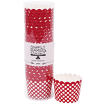 Simply Baked Scarlet Dot Small Paper Baking Cup, 3 oz. Capacity, 2" Dia. x 1.75" High, Pack of 25