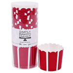 Simply Baked Scarlet Vertical Large Paper Baking Cup, 5 oz Capacity 2.5" Dia. x 2.25" High, Pack of 20