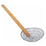 Skimmer, 8" Diameter, Bamboo Handle, Stainless Steel