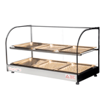 Skyfood FWDC2-33-6P 33" Food Warmer Display Case, Double Shelf, 6 Pans, NSF/UL Listed