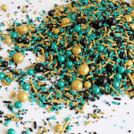 Sprinkle Pop Black, Gold & Teal Sporty Sprinkle Mix, 4 oz.