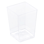 Square Dessert Cups Clear Plastic, 1.5" x 2 1/8" H. Capacity 50 ml. (1.7 oz) - Pack of 100