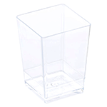 Square Dessert Cups Clear Plastic, 2 1/8" x 2 3/4" H. Capacity 100 ml. (3.4 oz) - Pack of 100