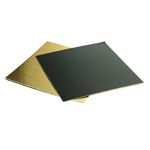 Square Double Sided Gold & Black Pastry Board, 9.1" x 9.1" - Pack of 100