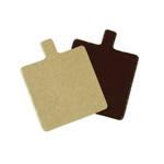 Square Double Sided Mono Board with Tab, Chocolat / Praline 3" (8cm) - Case of 200