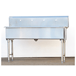 Stainless Hand Sink 5 Feet Wide, 4 Faucet holes, Used Excellent Condition