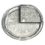 Stainless Steel Decorative Round Tray Inside Design. Heavy Duty, Overall size 8"