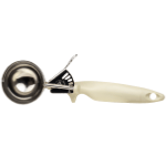 Stainless Steel Disher with Ivory Plastic Handle #10 - Pack of 6