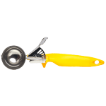 Stainless Steel Disher with Yellow Plastic Handle - #20
