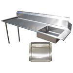 DHST-72L Stainless Steel Soil Dishtable with Prerinse Basket - 72