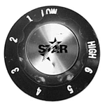 Star MFG OEM # 2R-Y6353 / Y6353, 2" Hot Dog Steamer Knob (Low, 1-6, High)