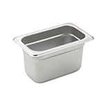 Steam-Table Pan, Stainless, Ninth Size (6-3/4" x 4-1/4") x 4"