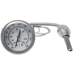 Stero OEM # P651135 / 6X / P65-1135, Thermometer; 100 - 220 Degrees Fahrenheit; 1/2" Rear Mount U-Clamp