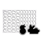 Production Cookie Cutting Sheet, Rabbit 2-1/2", Chick 2-13/16"