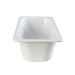 Thunder Group GN1134W 4" Deep Stackable Melamine White Plastic Food Pan, NSF