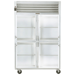 Traulsen G21001 2 Section Glass Half Door Reach In Refrigerator - Right / Left Hinged Doors