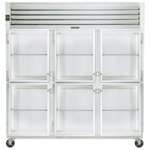 Traulsen G32001 3 Section Glass Half Door Reach In Refrigerator - Left / Left / Right Hinged Doors