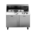 Traulsen UPT7212-LL-SB 72" 12 Pan Sandwich / Salad Prep Table with Left / Left Hinged Doors and Stainless Steel Back