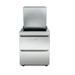 Traulsen UST7212-DD-SB 72" 12 Pan Sandwich / Salad Prep Table with 4 Drawers and Stainless Steel Back