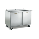 Traulsen UST7212-RR-SB 72" 12 Pan Sandwich / Salad Prep Table with Right / Right Hinged Doors and Stainless Steel Back