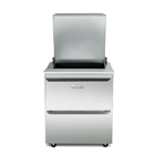 Traulsen UST7218-DD-SB 18 Pan Sandwich / Salad Prep Table with 4 Drawers and Stainless Steel Back