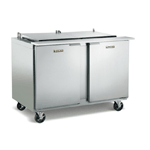 Traulsen UST7218-LL-SB 72" 18 Pan Sandwich / Salad Prep Table with Left / Left Hinged Doors and Stainless Steel Back