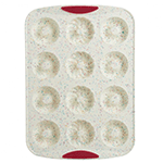 Trudeau Confetti Fuchsia Silicone Donut Pan, 12 Cavities