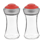 Trudeau Glass Pop Red Salt and Pepper Shakers, Set of 2