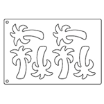 Tuile Shapes, Palm Tree, 5.25" x 3.5" each. Overall Sheet 10.5" x 15.5"