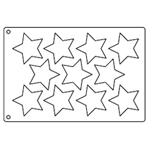 Tuile Template, 5-point Star 3-3/8"; Overall Sheet 10.5" x 15.5"