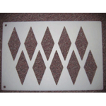 Tuile Template, Diamonds, 5.25" x 2". Overall sheet 10.5" x 15.5"