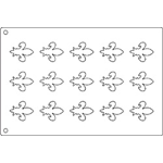 Tuile Template, Fleur-de-Lys, 1-7/8" x 2-1/4" Each. Overall Sheet 10.5" x 15.5"