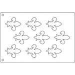 Tuile Template, Fleur-de-Lys, 2-3/4" x 3-1/4" Each. Overall Sheet 10.5" x 15.5"