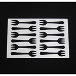 Tuile Template, Fork Decorating Stencil, 5" length, overall of sheet 12" x 8"