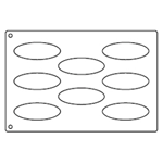 Tuile Template, Oval, 4.75" x 1.75" each. Overall Sheet 10.5" x 15.5"